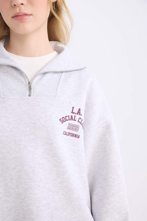 Coool Oversize Geniş Kalıp Basic Düz Sweatshirt E2433AX24WN - 5