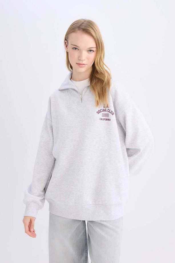 Coool Oversize Geniş Kalıp Basic Düz Sweatshirt E2433AX24WN - 3