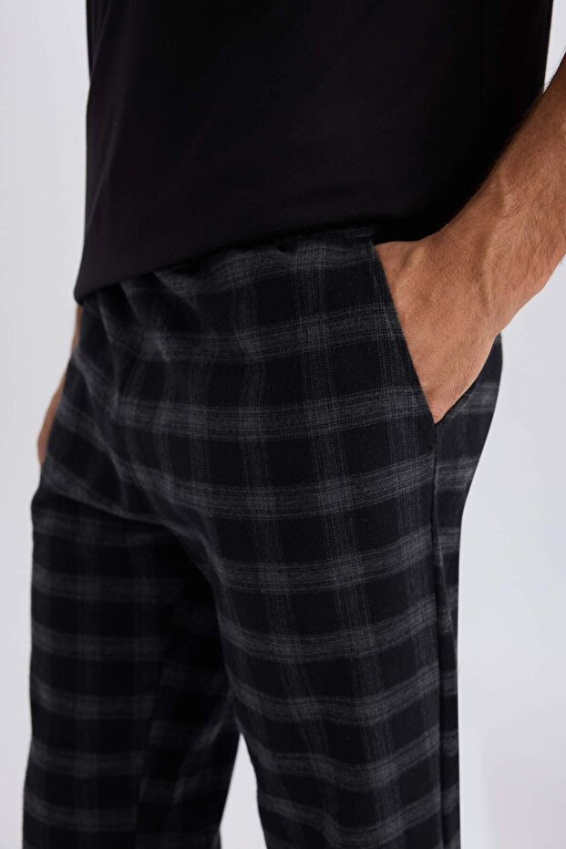 Regular Fit Kareli Cepli Uzun Boy Pijama Altı C6119AX24WN - 5