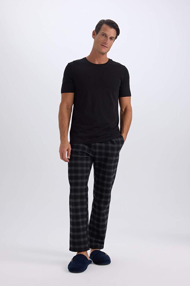 Regular Fit Kareli Cepli Uzun Boy Pijama Altı C6119AX24WN - 1