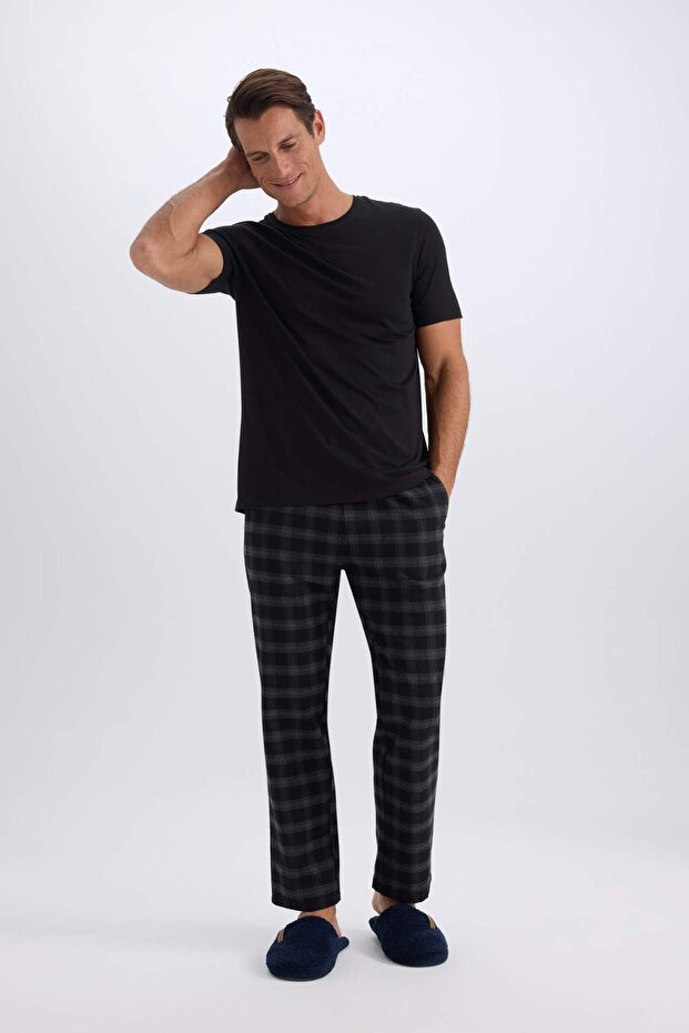 Regular Fit Kareli Cepli Uzun Boy Pijama Altı C6119AX24WN - 2