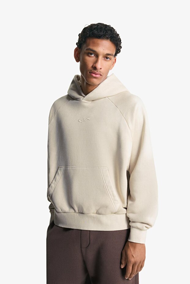 Boxy fit kapüşonlu sweatshirt - 1