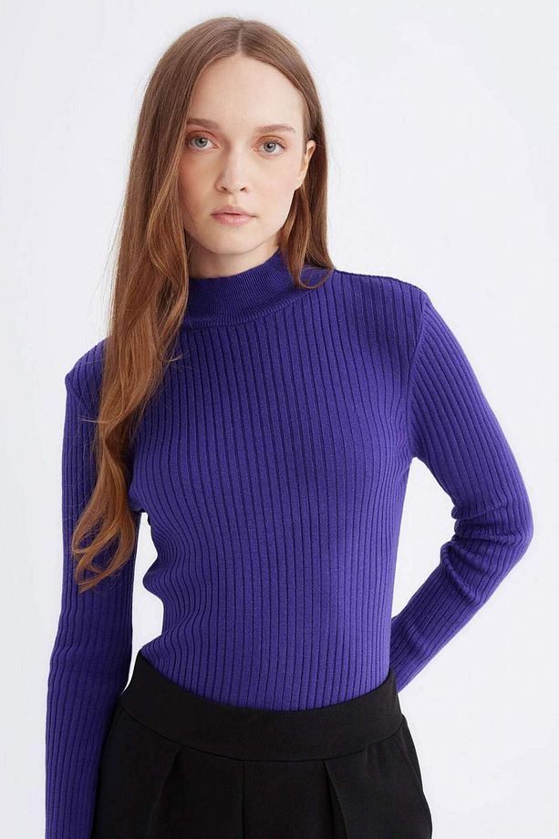 Regular Fit Yarım Balıkçı Yaka Basic Düz Triko Kazak D9386AX24WN - 3