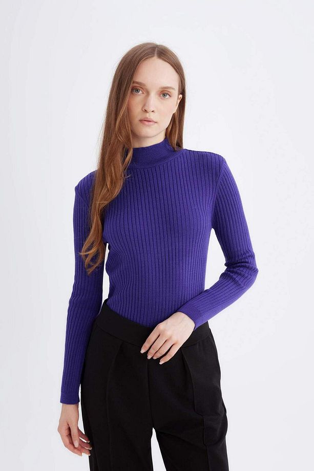 Regular Fit Yarım Balıkçı Yaka Basic Düz Triko Kazak D9386AX24WN - 6