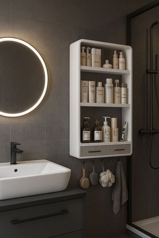 Yapışkanlı Duvar Rafı organzer banyo rafı, duş rafı , mutfak rafı havluluk sabun, krem, şampuanlık. - 3