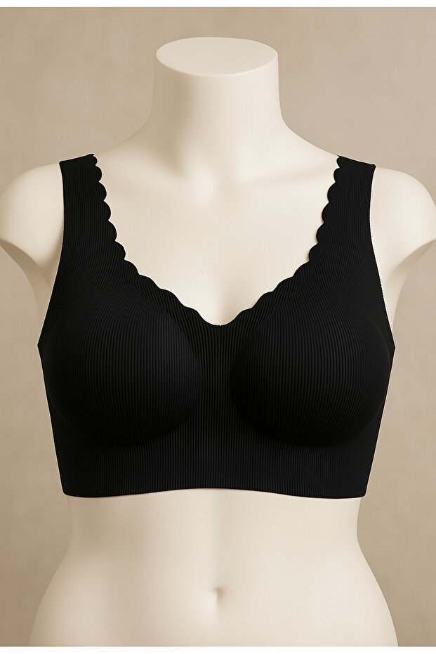 حمالة صدر مقطوعة بالليزر بدون خياطة وبدون مشد مع وسادات قابلة للإزالة - 1