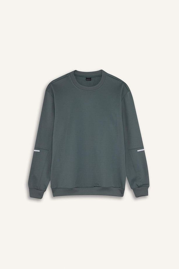 DeFactoFit Standart Fit Bisiklet Yaka Basic Düz Sporcu Sweatshirt E0073AX24WN - 7