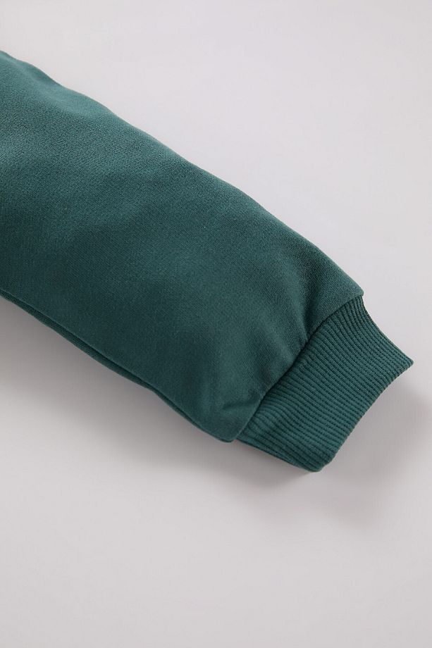 Erkek Bebek 2'li Takım Kapüşonlu Baskılı Sweatshirt Beli Lastikli Eşofman Altı D6876A524WN - 4