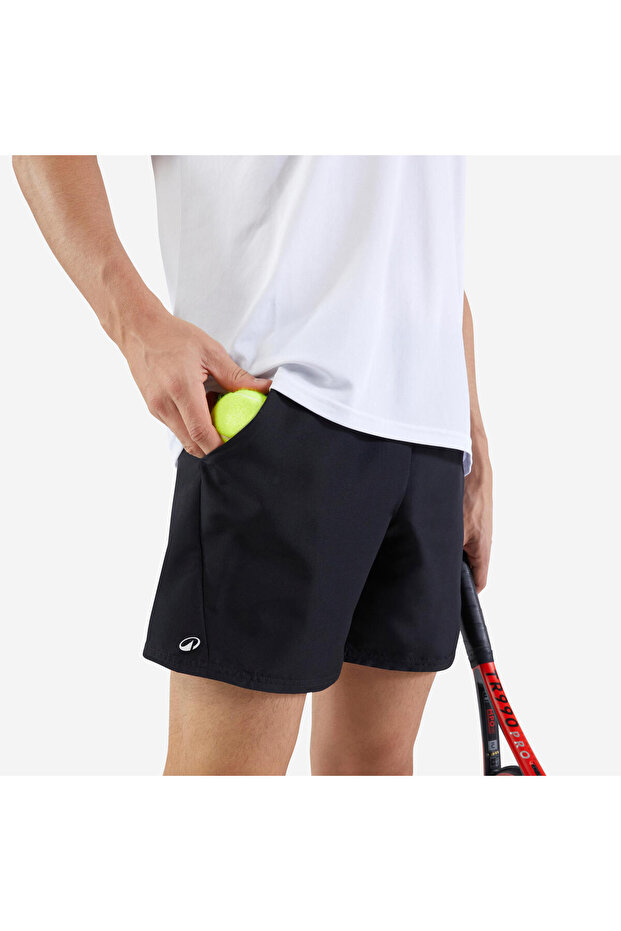 Decathlon Kuikma Erkek Tenis Şortu - Siyah - Essential
