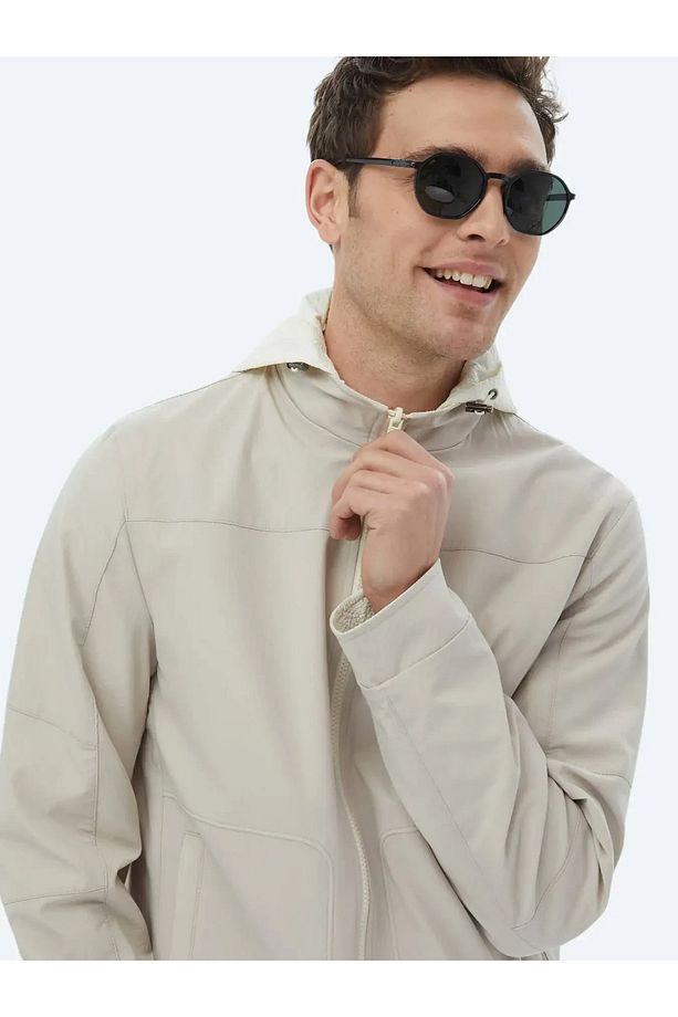 Taş Regular Fit Dik Yaka Casual Dokuma Çift Taraflı Mont - 1