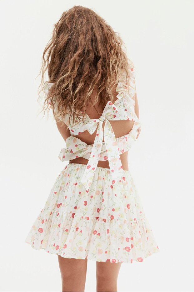 Farbalalı Mini Etek - 2