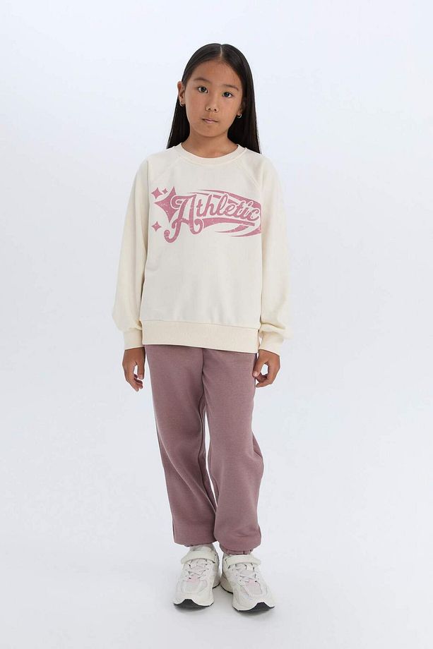 Kız Çocuk Standart Fit Beli Paçası Lastikli Cepli Jogger Eşofman Altı D3845A824WN - 2
