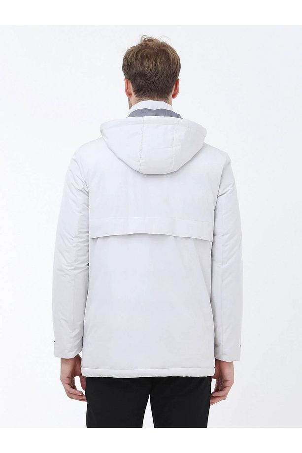 Taş Regular Fit Kapüşonlu Casual Dokuma Kaban - 7