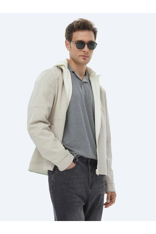Taş Regular Fit Dik Yaka Casual Dokuma Çift Taraflı Mont - 7