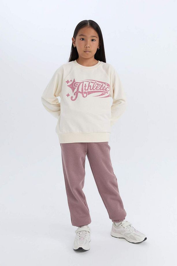 Kız Çocuk Standart Fit Beli Paçası Lastikli Cepli Jogger Eşofman Altı D3845A824WN - 1