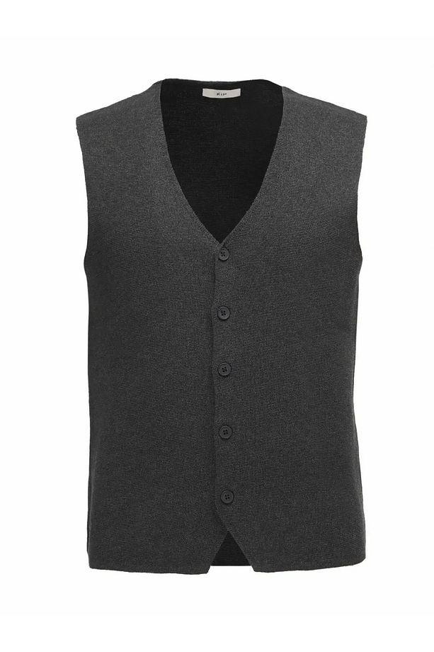Antrasit Regular Fit Casual Örme Triko Yelek - 5