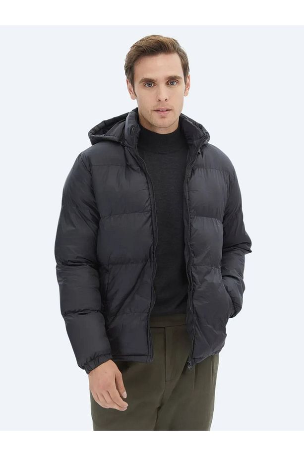 Siyah Regular Fit Casual Dokuma Mont - 3
