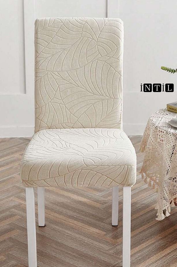 Sandalye Kılıfı sandalye Örtüsü yaprak desen sandalye kılıfı lastikli sandalye örtüsü Chair Cover - 1