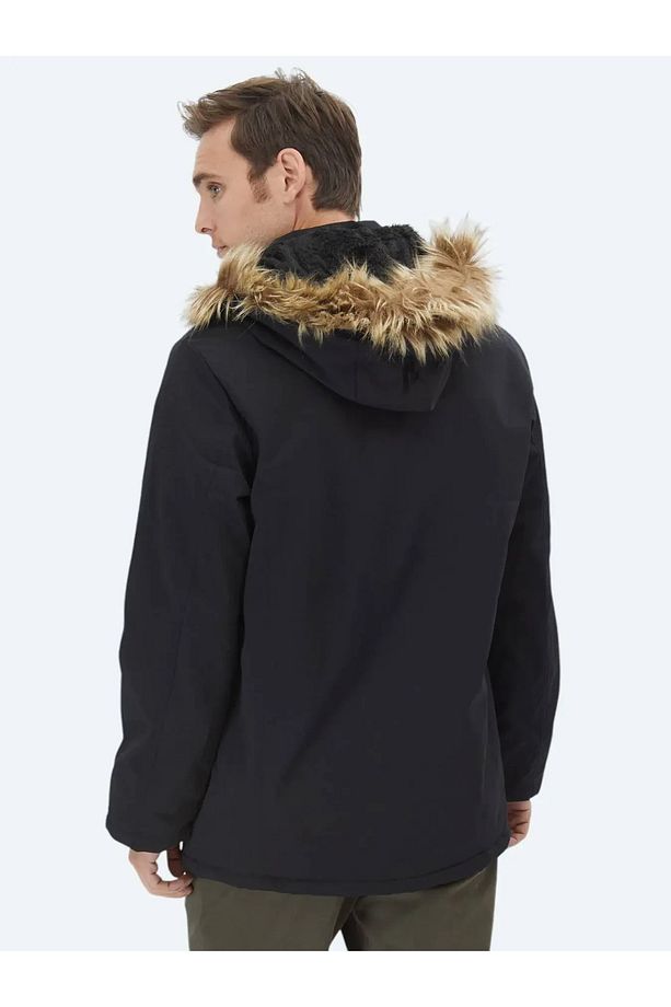 Siyah Regular Fit Casual Dokuma Mont - 7