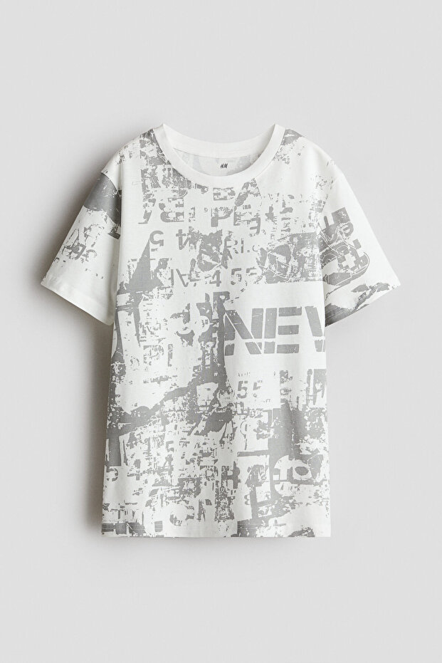 Baskılı ve Pamuklu Tişört - 1