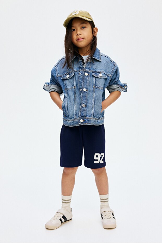 Baskılı Sweatshirt Şort - 2