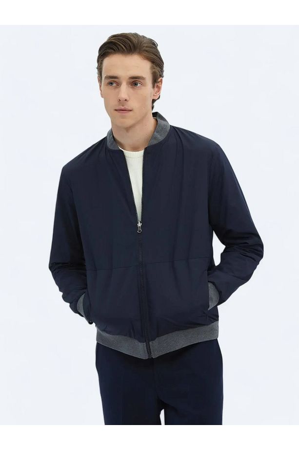 Lacivert Regular Fit Casual Dokuma Mont - 6