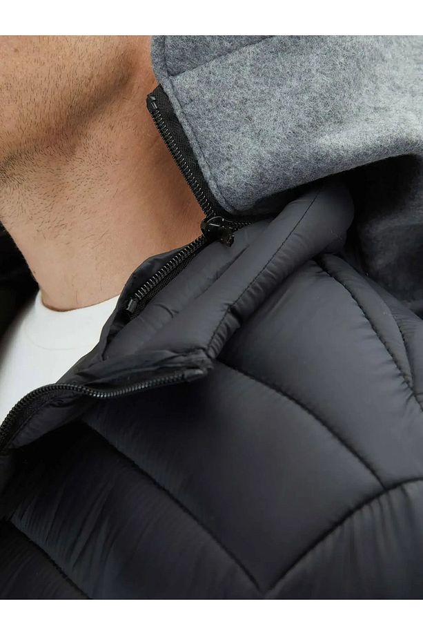 Siyah Regular Fit Casual Dokuma Mont - 5
