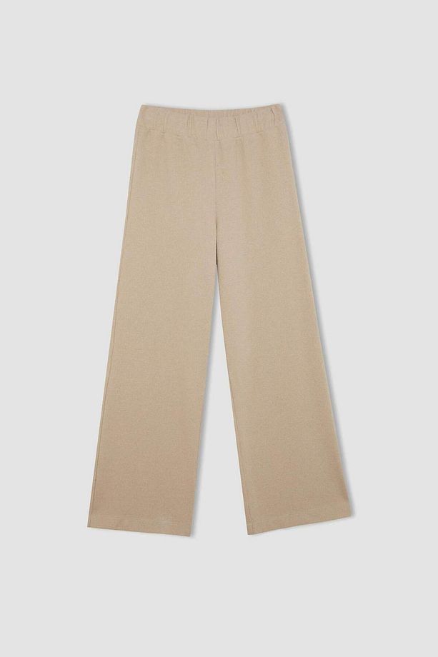 Relax Fit Beli Lastikli Selanik Kumaş Basic Düz Triko Siyah Pantolon B4311AX24WN - 7