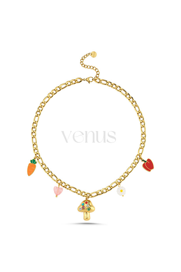 Çelik Mantar Charm Kolye - 2