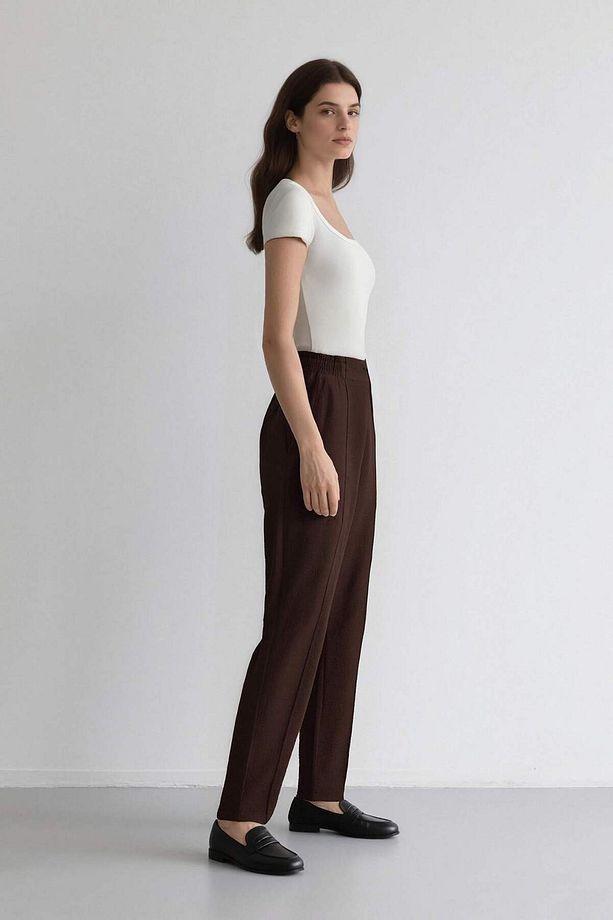 Siyah Jogger Pantolon Lastikli Bel Bağcıklı Basic Düz Paça D2573AX24AU - 5