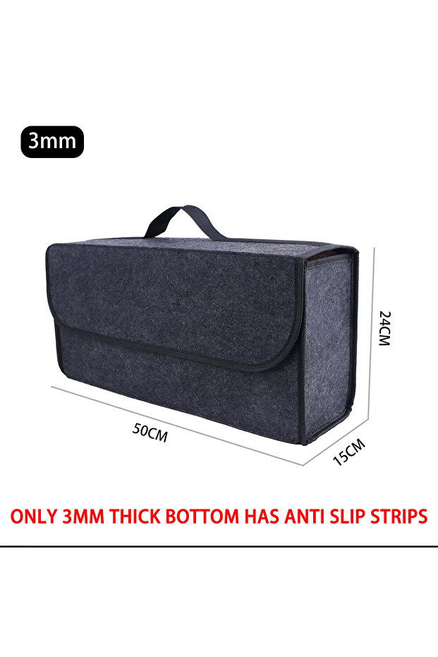 50-24-15cm(3mm) 1pc Car Storage Felt Box For Dark Gray Anti Slip Storage Tools Towels Car Accessorie