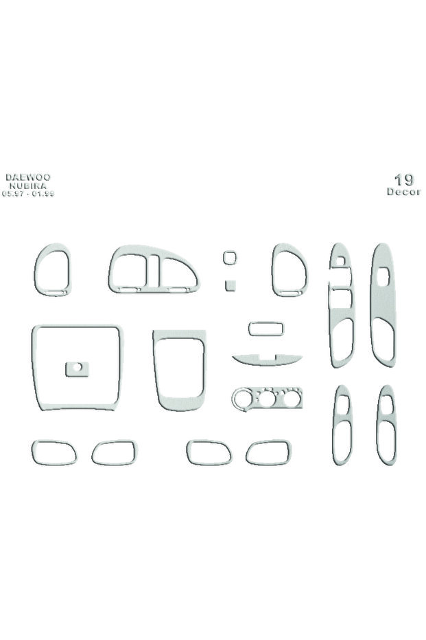 Daewoo Nubira 1 Dashboard Trim 1997-1999 19 Pieces