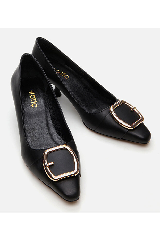 Kadın Deri Siyah Stiletto - 4