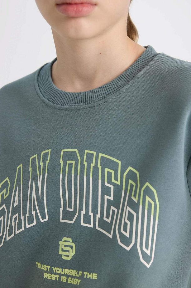 Erkek Çocuk Bisiklet Yaka Baskılı Sweatshirt D3031A824WN - 4