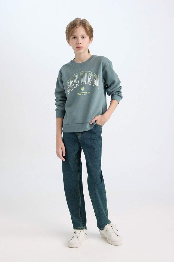 Erkek Çocuk Bisiklet Yaka Baskılı Sweatshirt D3031A824WN - 2