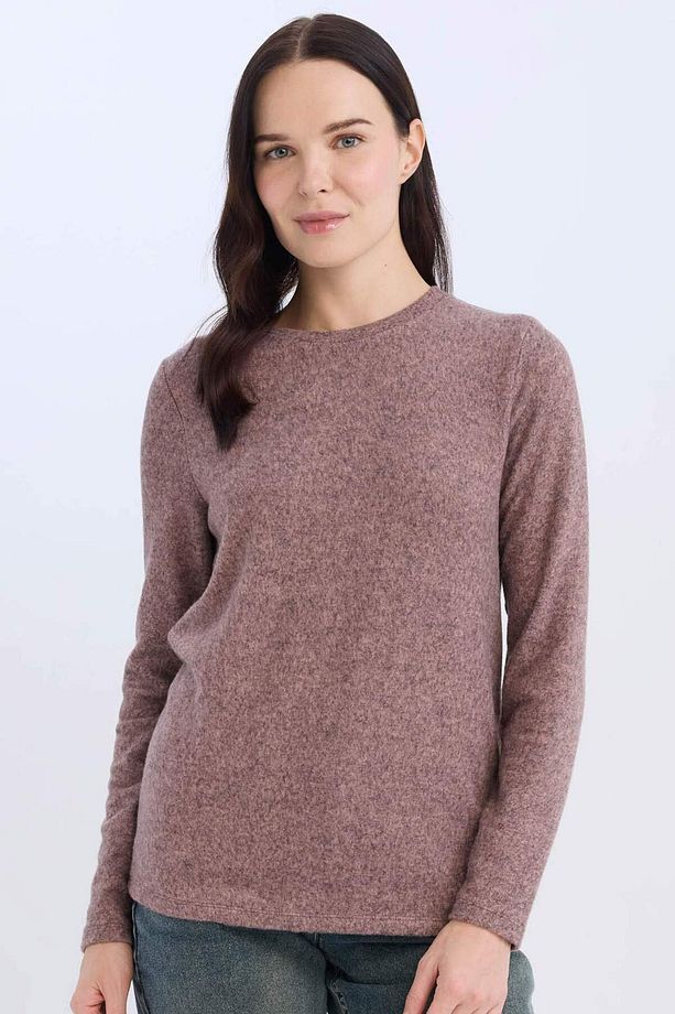 Regular Fit Bisiklet Yaka Casual Basic Düz Uzun Kollu Tişört D7482AX24AU - 1