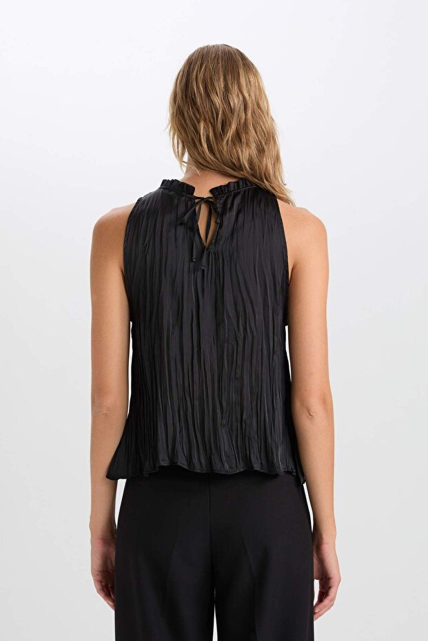 Siyah Regular Fit Basic Düz Aerobin Kolsuz Bluz D8507AX24AU - 7