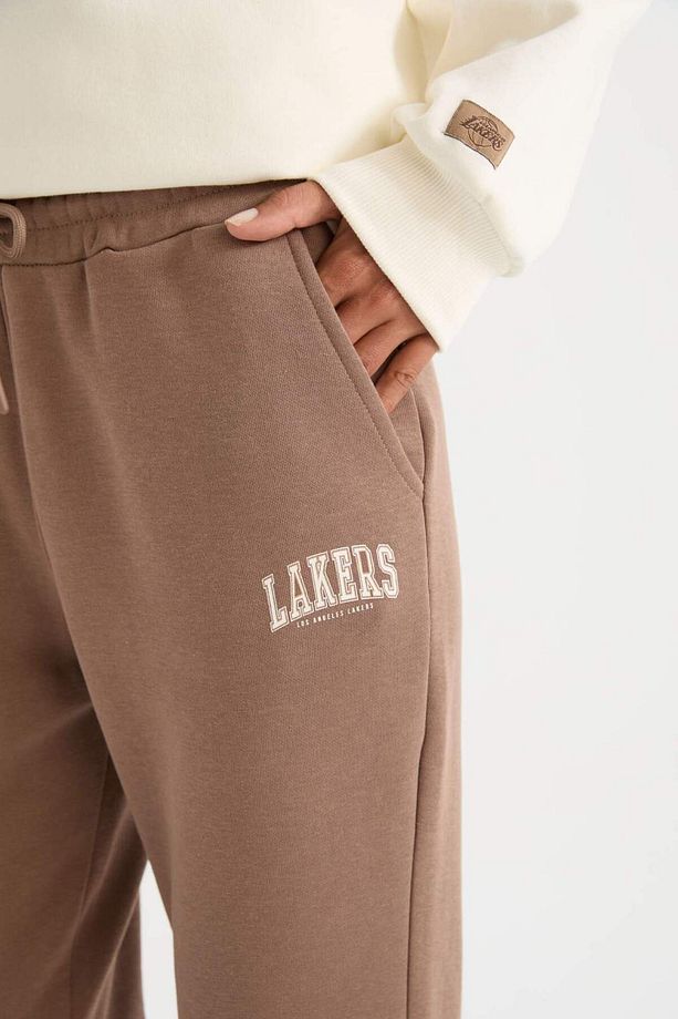 DeFactoFit NBA Los Angeles Lakers Jogger Eşofman Altı Standart Fit Cepli Standart Boy Kalın D2430AX2 - 5