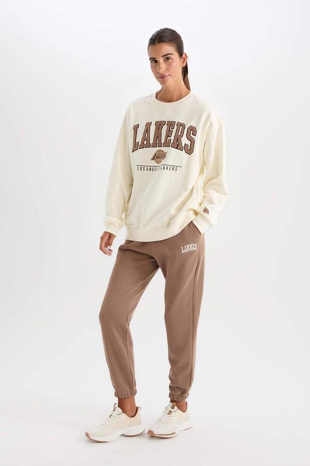 DeFactoFit NBA Los Angeles Lakers Jogger Eşofman Altı Standart Fit Cepli Standart Boy Kalın D2430AX2 - 1