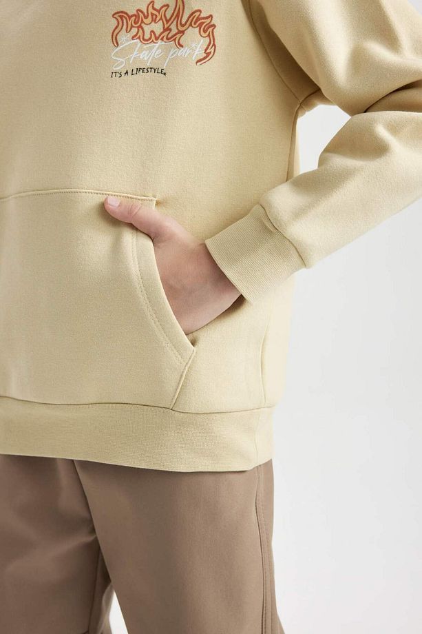 Erkek Çocuk Kapüşonlu Sırt Baskılı Sweatshirt D3039A824WN - 6