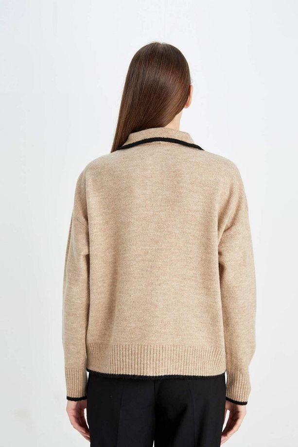 Regular Fit Yumuşak Dokulu Polo Yaka Triko Kazak A3868AX24WN - 6