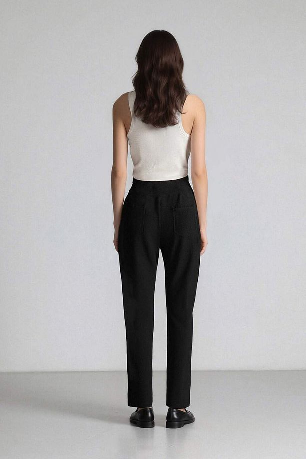 Crop Klasik Kumaş Pantolon Carrot Fit Fermuarlı Yüksek Bel Basic Düz Dar Paça C2466AX24AU - 7