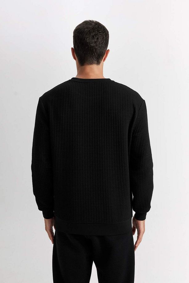 Regular Fit Bisiklet Yaka Jakarlı Sweatshirt D5392AX24AU - 7