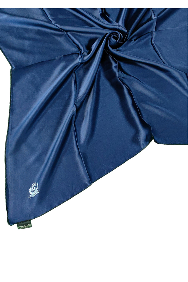 وشاح حريري ذهبي بلون سادة - 3