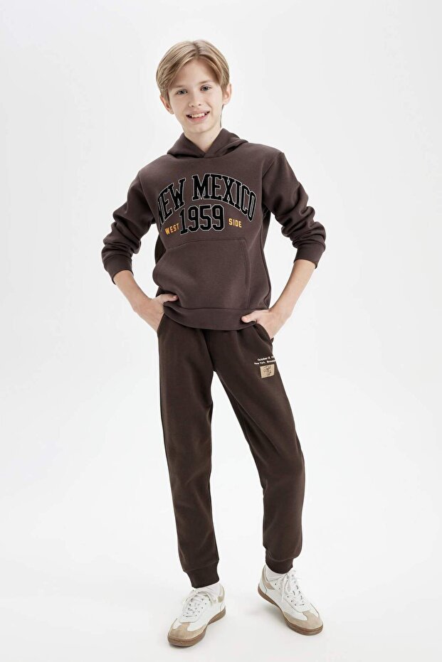 Boy's Elastic Waist Pocket Printed Jogger Sweatpants C9778A824Wn