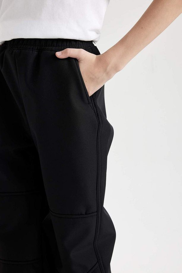 Erkek Çocuk Beli ve Paçası Lastikli Kargo Cepli Pelüş Polar Astarlı Jogger Pantolon D3460A824WN - 5