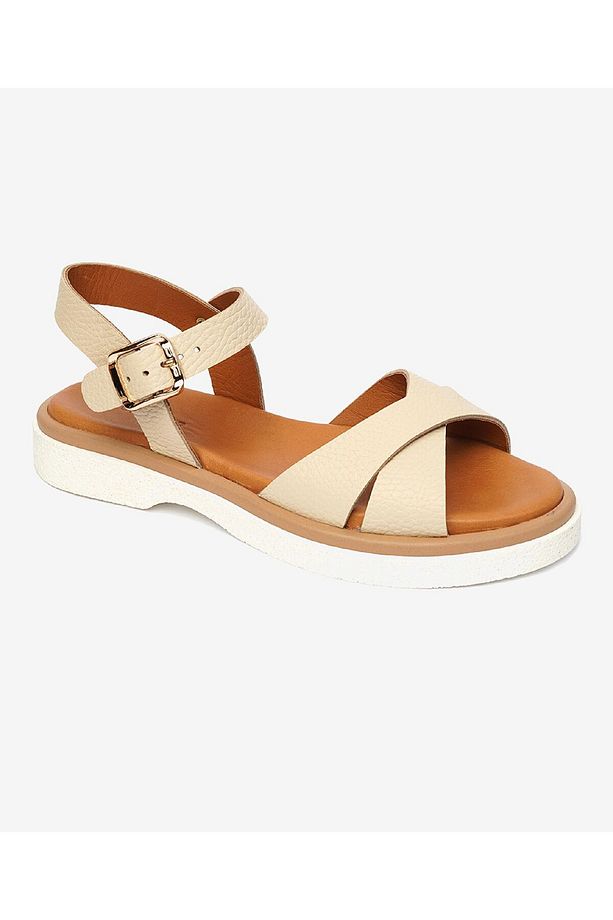 Kadın Bej Hakiki Deri Sandalet 4Y2CS59006 - 1