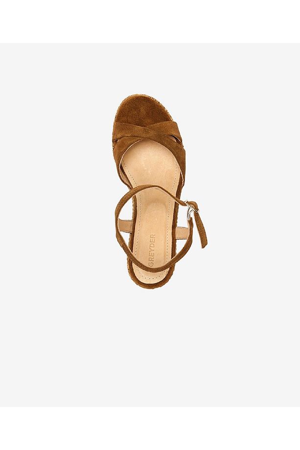 Kadın Sigaro Süet Hakiki Deri Topuklu Sandalet 4Y2WS59049 - 4