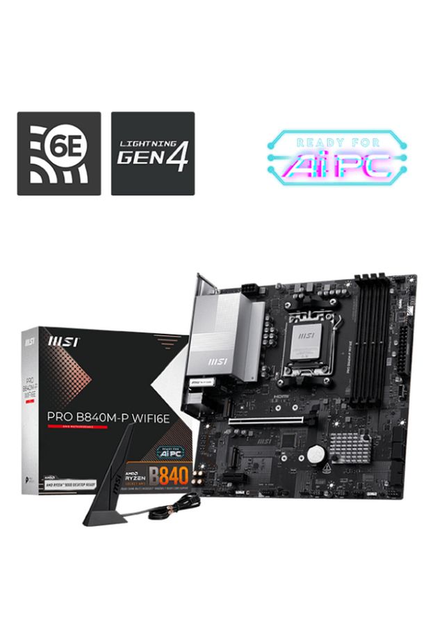PRO B840M-P WIFI6-E DDR5 AMD B840 AM5 Soket DDR5 8000+(OC)MHz mATX Anakart - 1