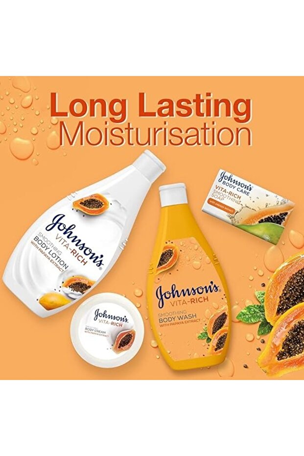 Johnson's Vita-Rich Smoothing Body Wash With Papaya Extract 400 ml + 250 ml